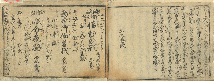 傾城禁短気 宝永8年（1711）刊 横本6冊 京都八文字屋八左衛門