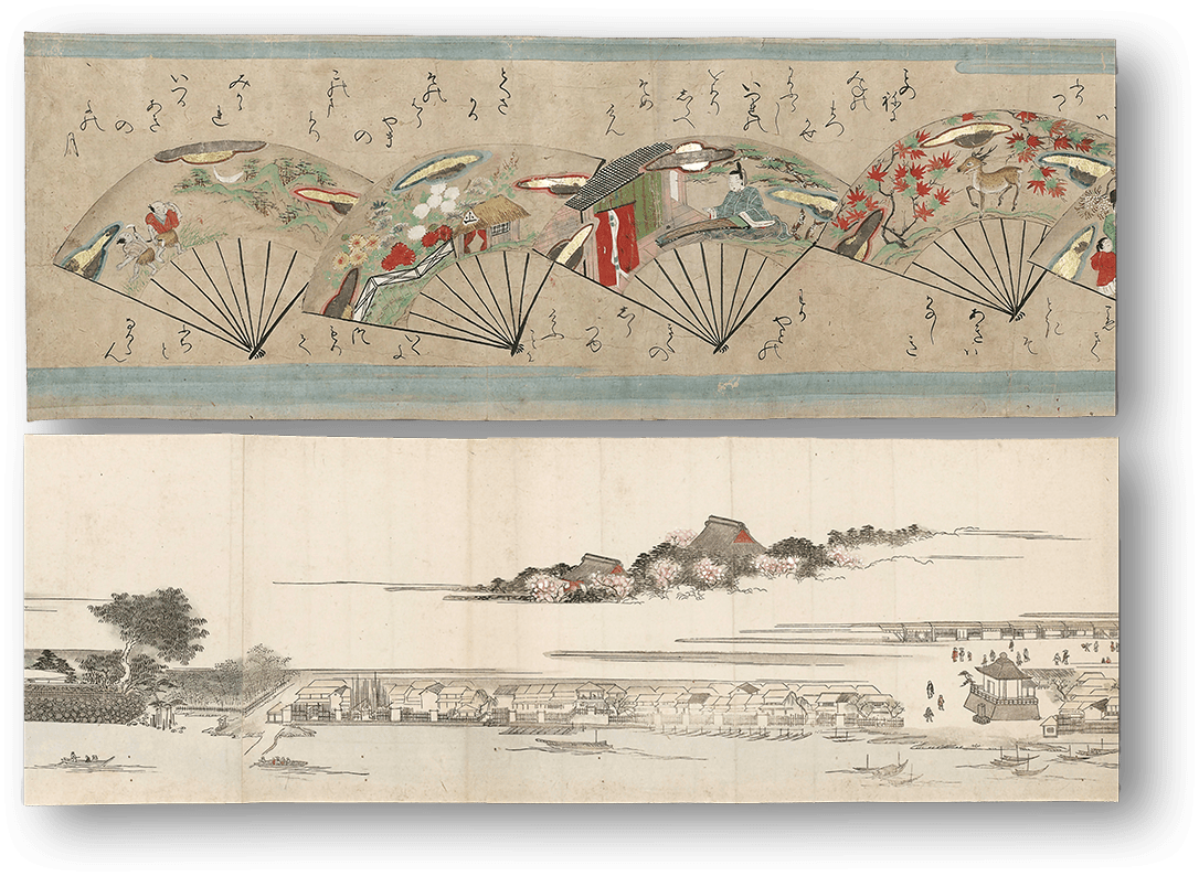 扇の草紙、隅田川両岸一覧